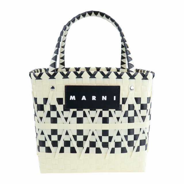 マルニ バッグ Marni Market ステンシルバッグ ホワイト ブラック